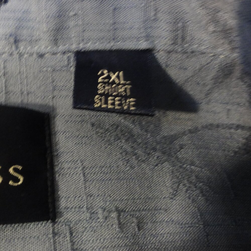 Bill Blass Premium Shirt Mens Size XXL Blue Button Front Single Pocket‎ - Picture 4 of 12
